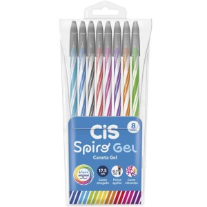 Caneta Gel Cis Spiro 0.7mm 8 Cores-115179-24598