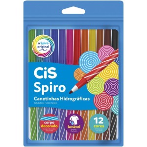 Caneta Hidrografica Cis Spiro 12 Cores-115153-31303