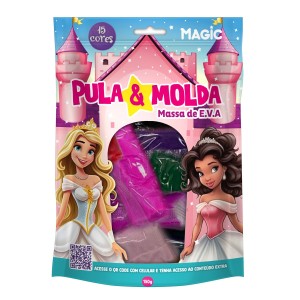 Massa Pula E Molda 15 Cores Sortidas - 150g Princesas-7899550902673-667