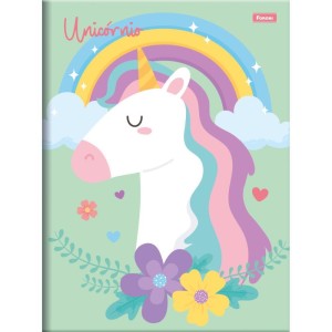 Caderno Brochura 1/4 Capa Dura Unicornio 80fls.-096273-55137