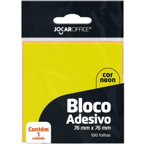 Bloco De Recado Autoadesivo Jocar Amar. Neon 76x76 100fls.-114594-13309