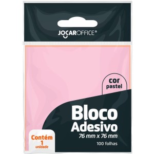 Bloco De Recado Autoadesivo Jocar Rosa Pastel 76x76 100fls-114589-42484