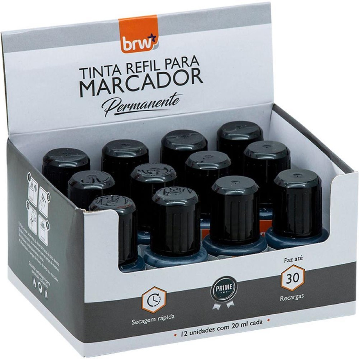 Tinta Marcador Quadro Branco Refil Permanente Preto 20ml-114601-42181