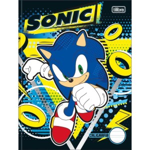 Caderno Caligrafia Capa Dura Sonic 40fls Brochura Vertical-116935-61440