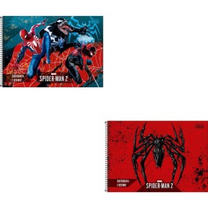 Caderno Desenho Univ Capa Dura Spider Man Game 80fls Espiral-116936-16783