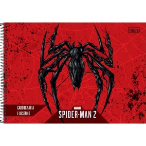 Caderno Desenho Univ Capa Dura Spider Man Game 80fls Espiral-116936-43347