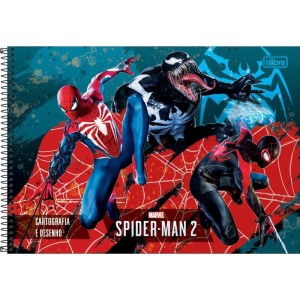 Caderno Desenho Univ Capa Dura Spider Man Game 80fls Espiral-116936-82847