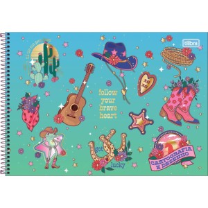 Caderno Desenho Univ Capa Dura West Girl 80fls Espiral-116951-31145