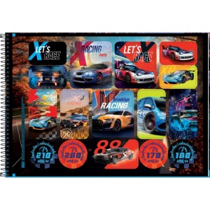 Caderno Desenho Univ Capa Dura X-racing 80fls Espiral-116964-92800