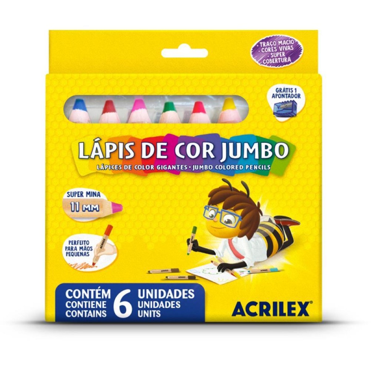 Lapis De Cor Jumbo 6 Cores C/apontador-117327-86450