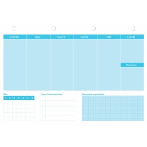 Agenda/planner Permanente Bloco Semanal 20f A4 Azul-116870-51119