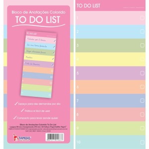 Bloco De Anotacoes 99x210mm 50f List Colorido