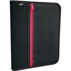 Fichario Com Ziper Nylon Preto C/bolso Na Capa-117359-11451