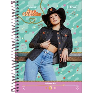 Caderno Espiral 1/4 Capa Dura Ana Castela 80fls-116888-29502