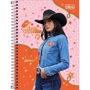 Caderno Espiral 1/4 Capa Dura Ana Castela 80fls-116888-91288