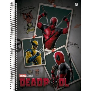 Caderno 10x1 Capa Dura Deadpool 160f-116755-36195