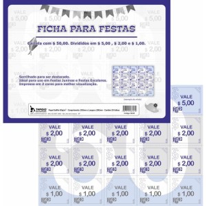 Impresso Talao Ficha P/festa Valor 50,00 20fl-116883-57506