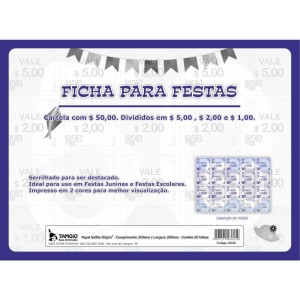 Impresso Talao Ficha P/festa Valor 50,00 20fl-116883-58848