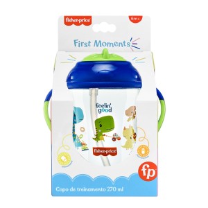 Copo De Treinamento Com Canudo First Moments - Azul Blueberry Smoothie-BB1016-29349