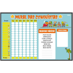 Quadro Planner Mural Da Conquista Kids 60x40c