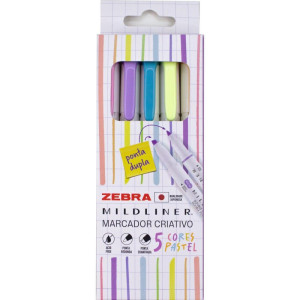 Caneta Marca Texto Mildliner 5 Cores Pastel