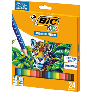 Lapis De Cor Sextavado Bic Kids Madeira 24 Cor.-106120-85129
