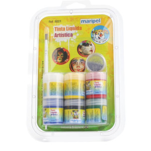 Pintura Facial Liquida 6 Cores+pincel+gliter-117849-92960