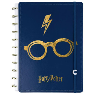 Caderno Inteligente Grande Harry Potter Azul 80fls