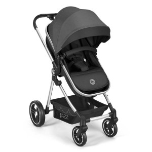 Carrinho 2 Em 1 Moisés Fisher-price Jazz Preto Com Cinza-BB432-24282