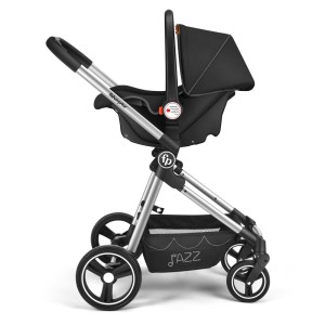 Carrinho 2 Em 1 Moisés Fisher-price Jazz Preto Com Cinza-BB432-59078