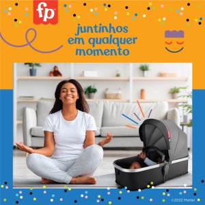 Carrinho 2 Em 1 Moisés Fisher-price Jazz Preto Com Cinza-BB432-64775