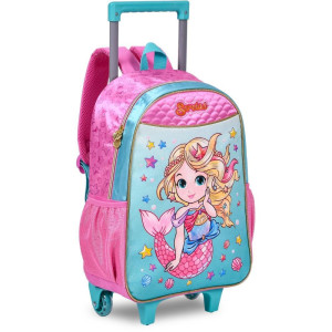 Mochila Infantil Com Rodinha Sereias G Estojo+lancheira-117004-46078