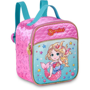 Mochila Infantil Com Rodinha Sereias G Estojo+lancheira-117004-62565