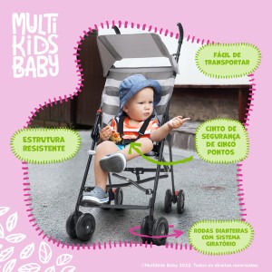 Carrinho Guarda Chuva Navy Multikids Baby Vermelho V2-BB346-56392