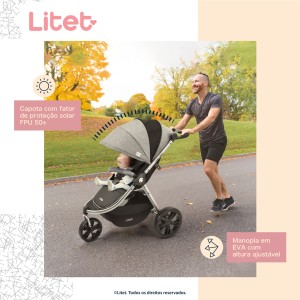 Carrinho Jogger Sway Litet Cinza Com Preto-BB373-69750