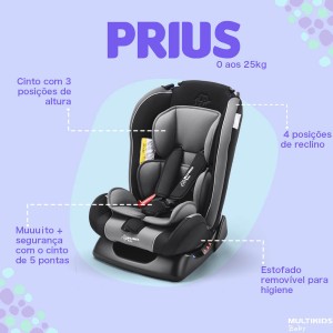 Cadeira Para Auto 0-25 Kgs Multikids Baby Prius Cinza Com Preto-BB637-74069