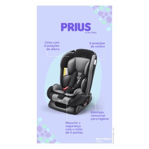 Cadeira Para Auto 0-25 Kgs Multikids Baby Prius Cinza Com Preto-BB637-98620