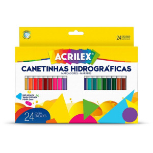 Caneta Hidrografica Ponta 2mm 24 Cores Tampa Venti