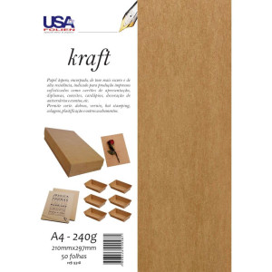 Papel Kraft Folha Kraft Natural A4 240g.-120005-44901