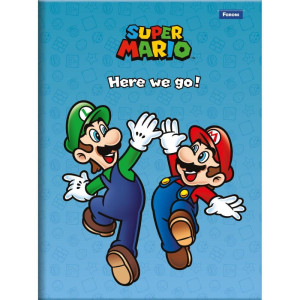 Caderno Brochura 1/4 Capa Dura Super Mario Bros 80fls.-098362-14388