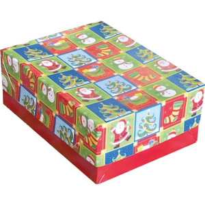 Caixa Para Presente Natal Retangular Gr.c/tampa 25x35x7-117878-61899