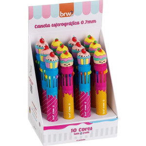 Caneta Esferografica Divert Tutti Frutti 0.7m 10cor