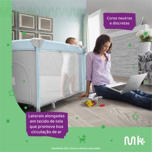 Berço Desmontável Serene Multikids Baby Cinza-BB403-80941