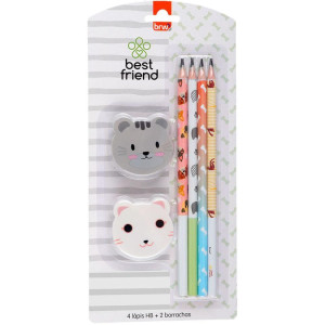 Kit Escolar Best Friends 4lapis Est.hb+2bo-118177-75947
