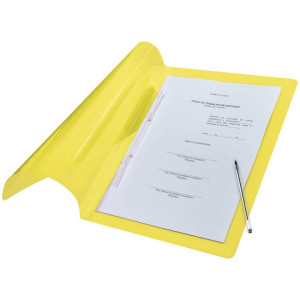 Pasta Grampo Trilho Plastica Oficio Amarela-118296-70037