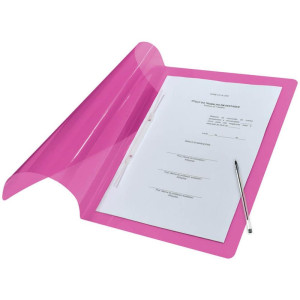 Pasta Grampo Trilho Plastica Oficio Rosa-118300-87032