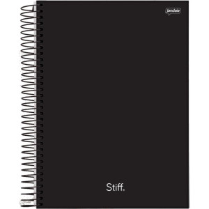 Caderno 10x1 Capa Dura Stiff Slim 160fls. Preto