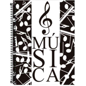 Caderno Musica Livro Cd Esp.70fls 200x275mm