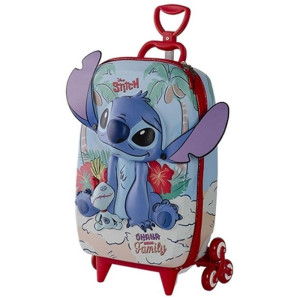 Mochila Infantil Com Rodinha Stitch Praia