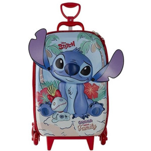 Mochila Infantil Com Rodinha Stitch Praia-118089-26525